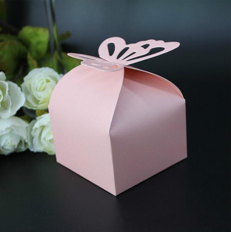50 sztuk Dekoracje ślubne Pudełko cukierków Wesele Baby Shower sprzyja Prezenty Pudełka cukierków