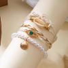 Bohemian Shell Starfish Pearl Bracelet Set – 5-Piece Collection