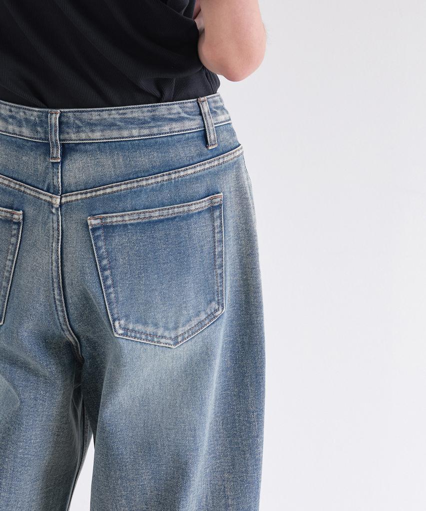 Musinsa Standard Scrub Washed Wide Denim Pants [Light Indigo]