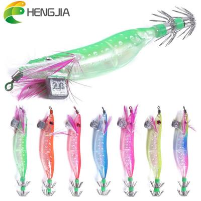 5 PCS HENGJIA 9g 9.5cm 2.0 # Plástico Lula Jigs Colorido Luminoso Afundando Isca