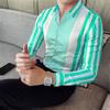 9-color Striped Men's Shirt Casual Breathable Plus Size Men's Clothing Sports Comfortable Fabric Long Sleeved Shirt Collar