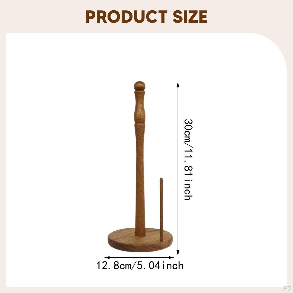 Paper Towel Holder Wooden Organizer Kitchen Roll Dispenser for Cooking