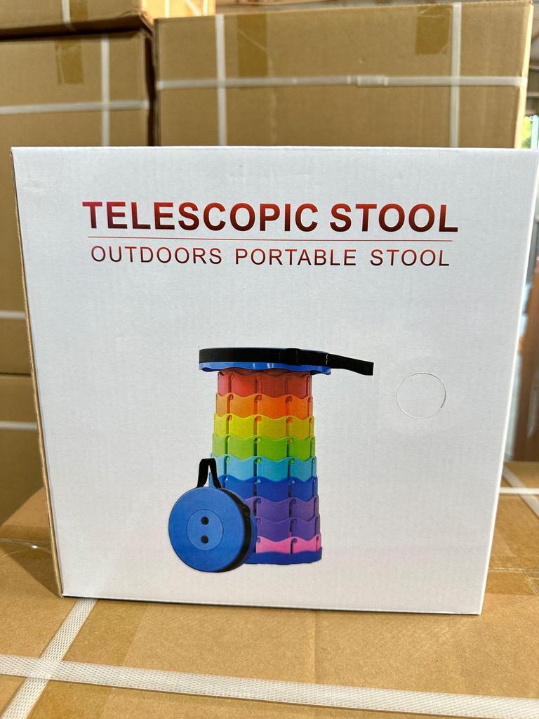 Collapsible Telescopic Outdoor Stool: Portable, Space-Saving, Adjustable for Travel and Fishing.
