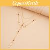 Cross Pendant Necklace For Women With Layered Y Design And Fringes