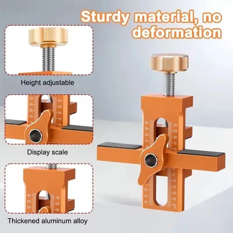Woodworking Cabinet Door Installation Jig Door Panel Rebound Device Punch Mounting Jig 6/8/10mm Doweling Drilling Guide Locator