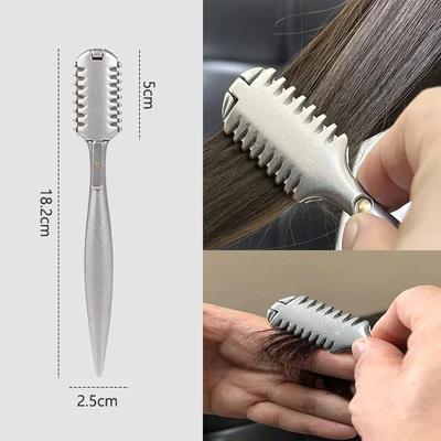 Doppelseitiger Effilierrasierer aus Aluminiumlegierung, manuelles Rasiermesser für Friseursalon, professionelles Haarschneidemesser, Halter für Salonwerkzeuge