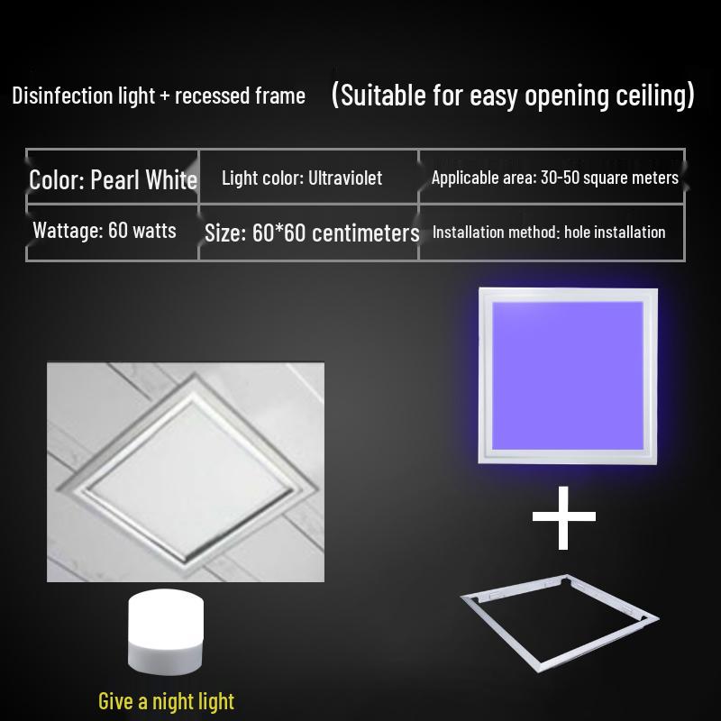 Ceiling-Mounted Ultraviolet Germicidal Panel Light for Bathroom & Kitchen