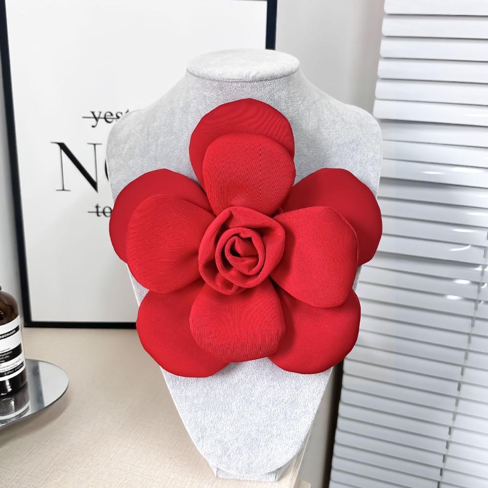 

Soft Large Flower Corsage Exquisite Formal Dress Badge DIY 22cm Camellia Brooch Girls світло-синій колір