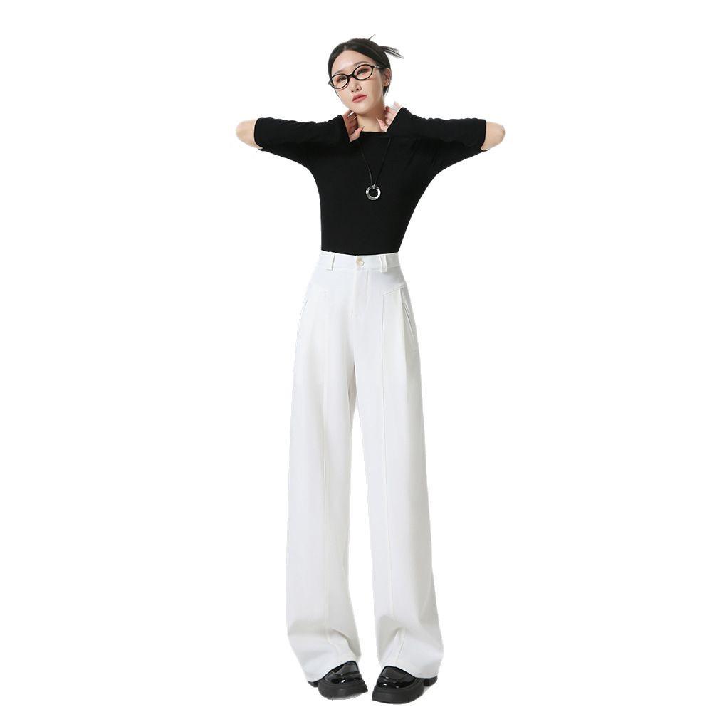 Women's High-Waisted Gray Wide-Leg Trousers - Spring/Autumn 2025 Collection