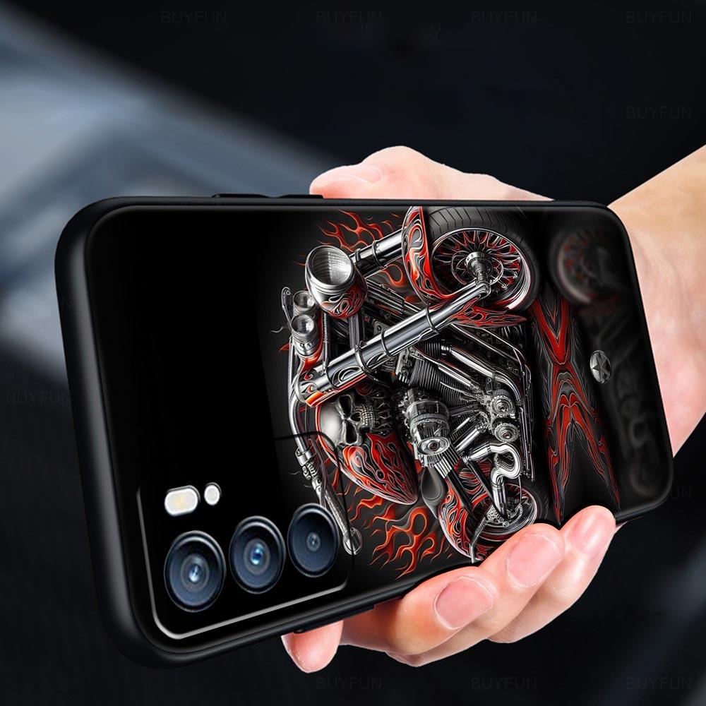 Colors Vintage Motorcycle Painted Phone Case For Oppo A17 A31 A54 A57 A78 A79 A98 Find X5 X6 Reno 7 8 10 11 12 13 F Pro Soft TPU