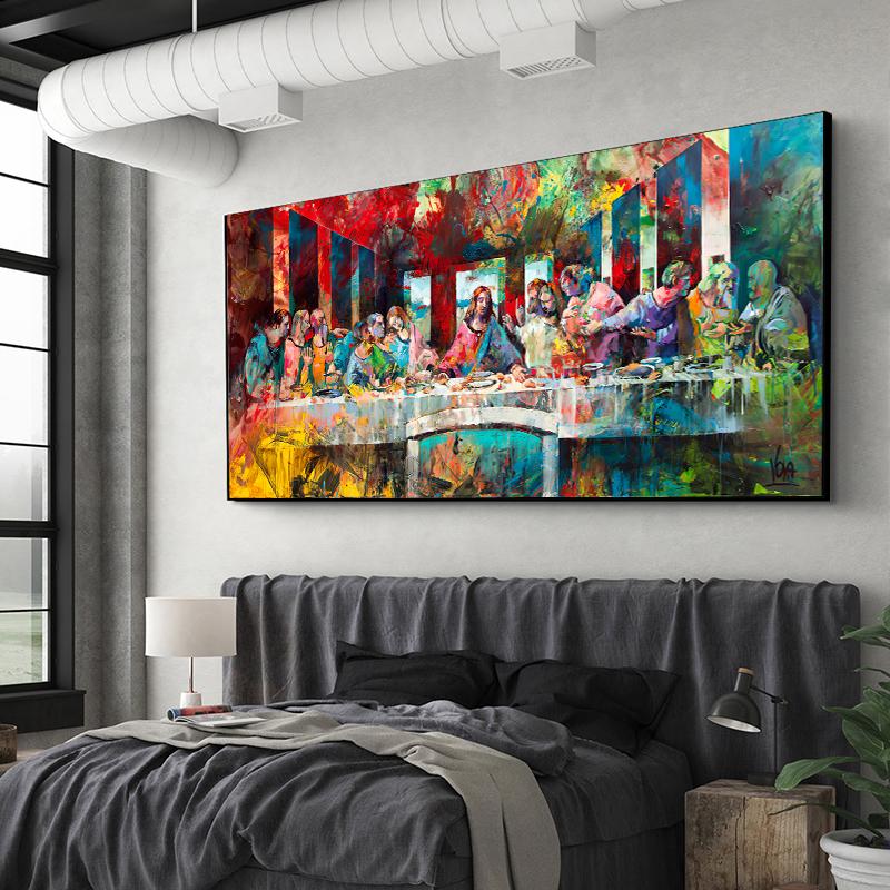 Graffiti Art The Last Supper Canvas Paintings Reproductions Classical Wall Art Pictures for Living Room Home Decorative Prints