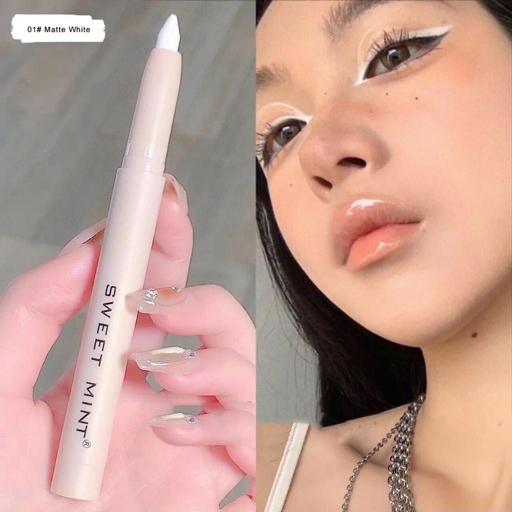 Lidschatten Liegender Seidenraupen-Highlighter-Stift Koreanisches Augen-Make-up Mattweiße Perle Hochglänzender aufhellender Glitzer-Lidschattenstift