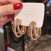 Elegant Gold Color Circled Hoop Earring for Woman Metal Elegant Vintage Geometric Statement Luxury Earrings Party Jewelry Gifts