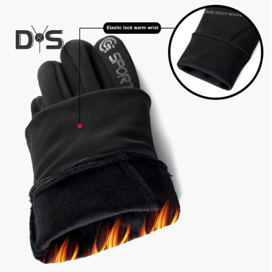 1 Par Vintercykelhandskar Varma Pekskärm Halkfria Vindtäta Vattentäta Kallt Väder Herrar Utomhus Motorcykelåkning Snö Skidhandskar