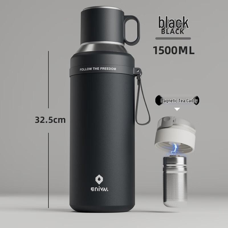 ENIVAL Large Capacity Outdoor Insulated Tea Infuser Bottle