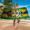 Brazilian Football Crest Printed Microfiber Beach Towel, Soft And Absorbent, Quick-Dry, Ideal for Summer Travel, Beach Essential, Swimming Pool