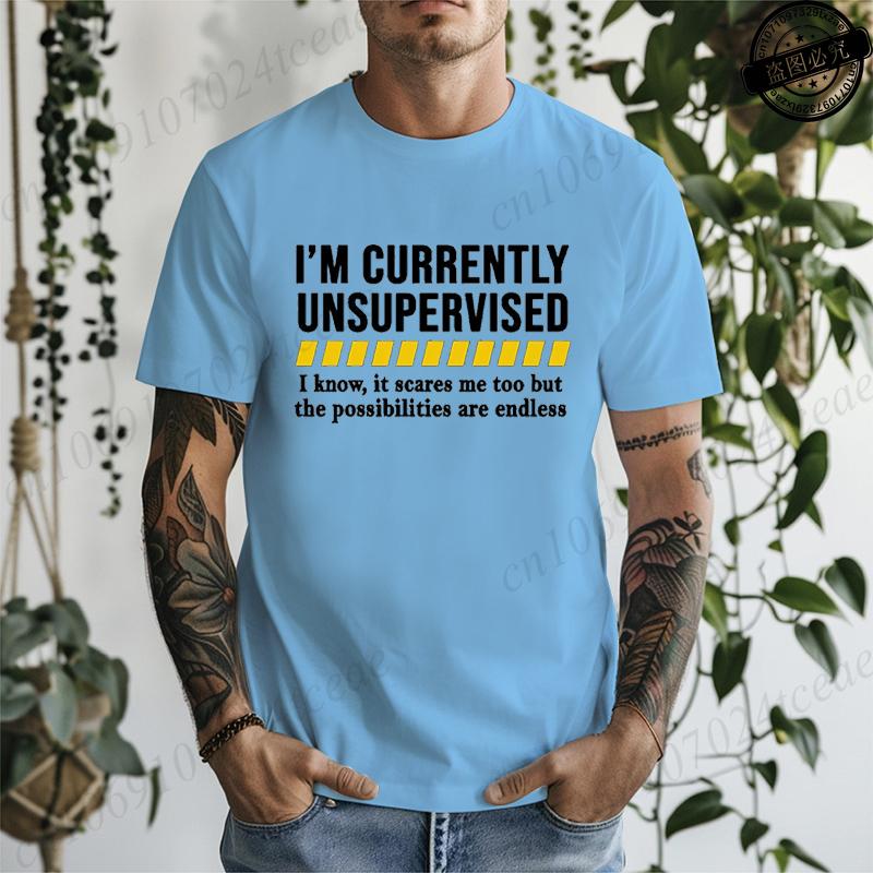 Funny T Shirt Funny Shirts for Men Funny Saying Mens TShirts Sarcastic Dad TShirtsCurrently Unsupervised Mens Tee Tops