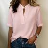 2026 Zomer Nieuw Effen Kleur Casual Pullover Korte Mouw Dames Losse Grote Maat Top