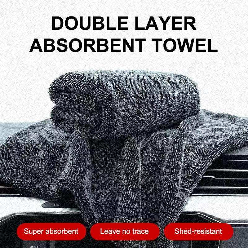 Microfiber Drying Towel Twisted Pile 2 Sides 1200 Gsm Thick Microfiber Cloth Super Absorbent Car Motorcycle Drying Cloth