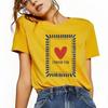 Fashionable love printed pattern Tshirt casual short sleeved round neck suitable for all seasons versatile Womens Tshirt