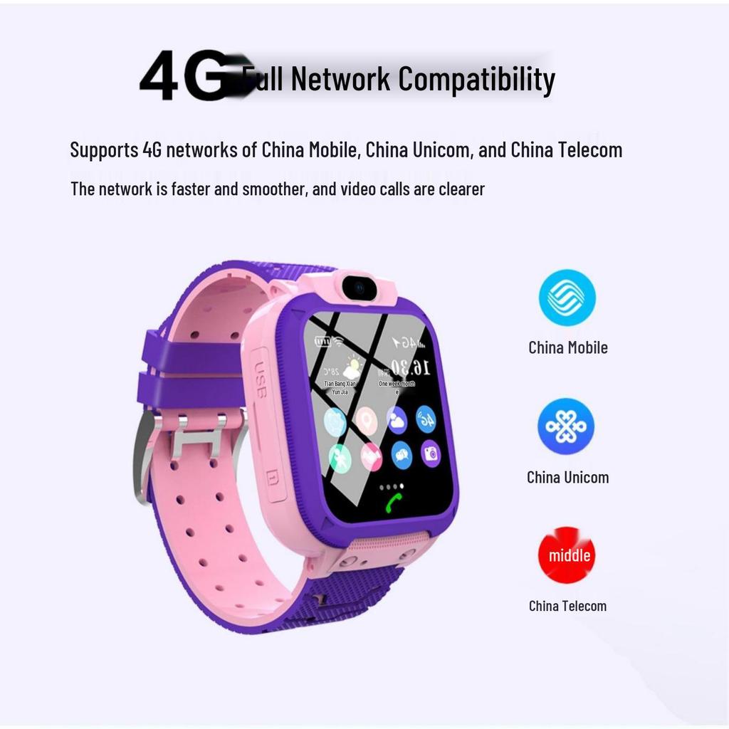 4G Kids Smartwatch with Video Call & GPS Tracking - Waterproof and Perfect for Primary School Students