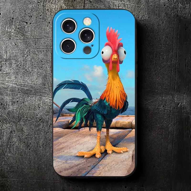 Chicken Hen Rooster Soft Phone Case for iPhone 16 16E 17 Air 15 Pro Max 14 Plus 13 Mini 11 12 7 Black Cover Back Shell