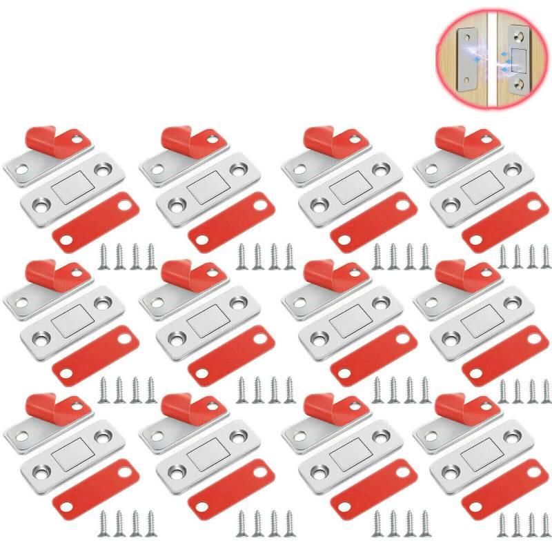Thin Magnetic Door Latch For Cabinet Automatic And Wall-mounted Stainless Steel Material