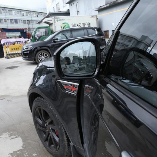 For Land Rover Discovery 4 14-19 ABS Carbon Fiber Side Mirror Visor Frame Trim