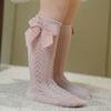 1 Paar Sommer Mode Schleife Baby Mädchen Socken Spanische Lange Socke Kleinkind Kniehoch Atmungsaktives Netz Prinzessin Schlauchsocken Für 0-5 Jahre