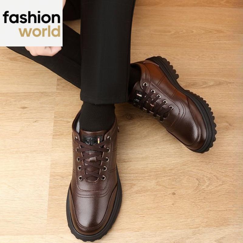 Cotton Shoes High-top Plus Velvet Thickened Warm Men's Shoes Fur-in-one Snow Boots All-match Casual Leather Shoes
