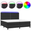 VidaXL Sommier à Lattes de Lit avec Matelas et LED, Lit Rembourré avec Tête de Lit, Lit Double, Lit Adulte de Chambre, 3135903