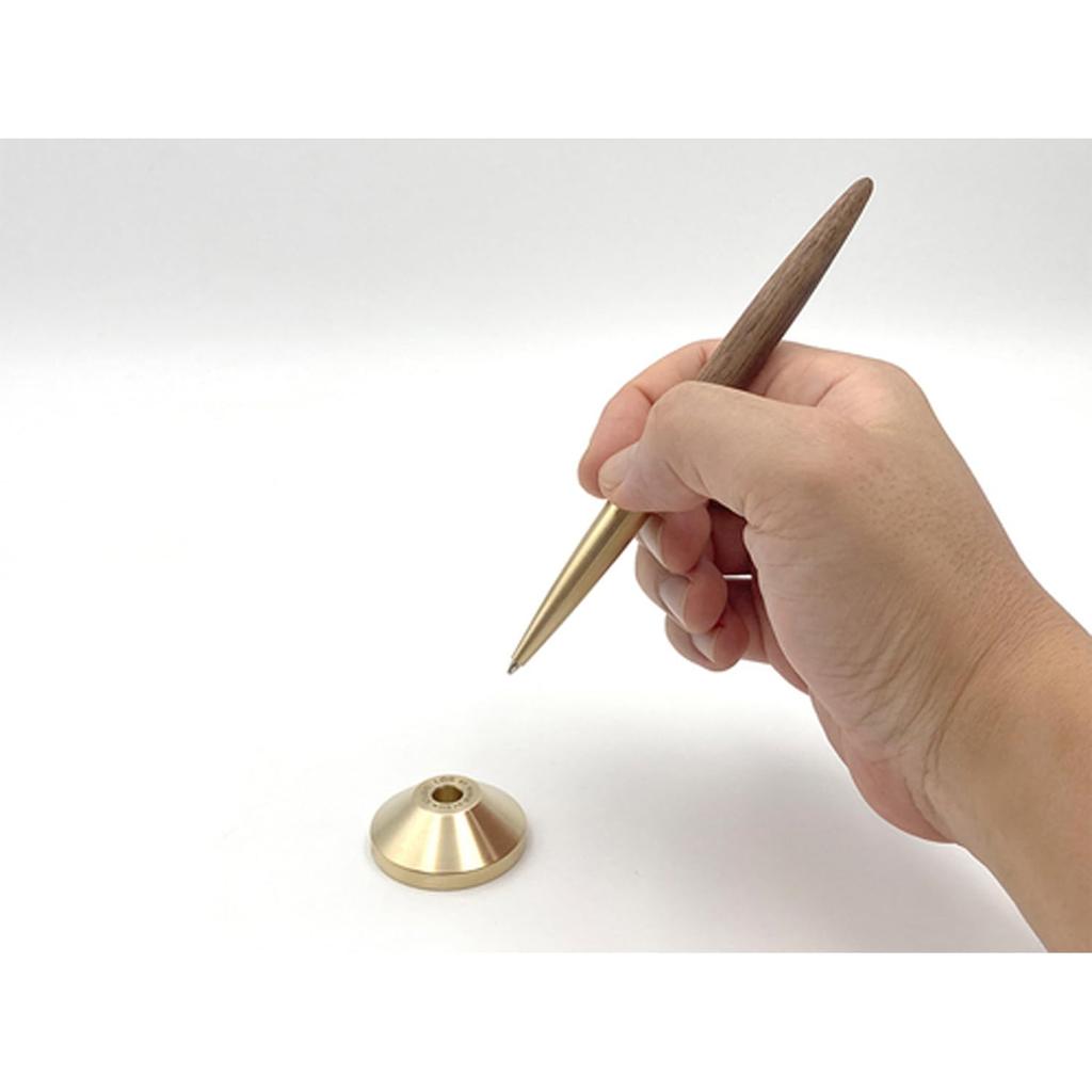 Namib Design Studio LOG Ballpoint Pen and Pen Stand Set, 1.0mm, Walnut, LOGDP-201