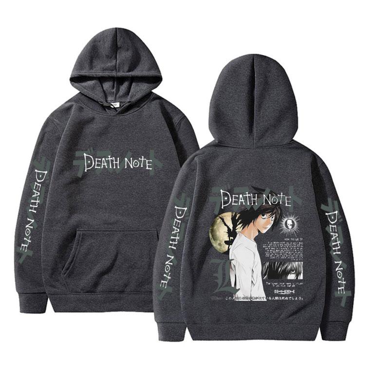 Anime Death Note L Lawliet Graphic Hoodie Men Women Casual Fleece Polyester Hooded Sweatshirt Man Fashion Vintage Oversized Hoodies
