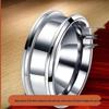 8mm INS Style Gold-Tone Stainless Steel Ring: Non-Fading, Double Beveled & Grooved Titanium Steel Jewelry.