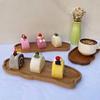 1Pc Japanese Style Dinner Plate Tray Wooden Tea Coffee Tray Fruit Dessert Candy Plate Decor Snack Cake Food Dish Trays Tableware