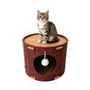 Multi-Level Cat Tree with Closed Cat Bed and Sisal Scratch Board, Insulated Tree House for Winter, Indoor Pet Furniture