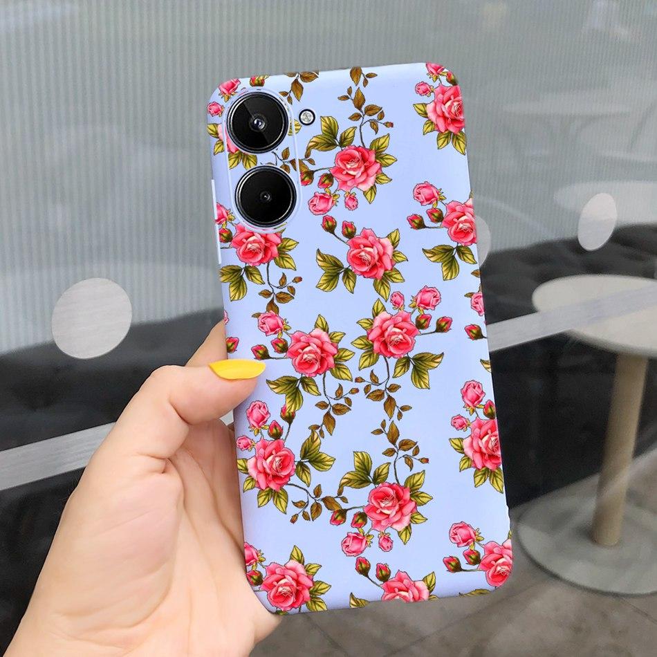 For Realme 10 2022 Fashion Girl Sunflower Yellow Phone Case For Realme10 RMX3630 4G Candy Color Soft Silicone TPU Cases