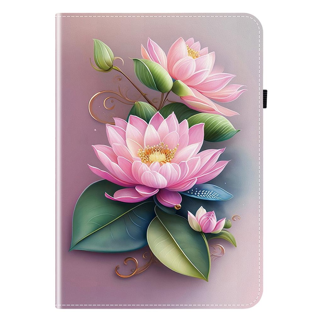 Lenovo Tab M10 Plus için (3. Nesil) Deri Kılıf Desenli Baskılı Stand Tablet Kılıfı Kart Yuvalı