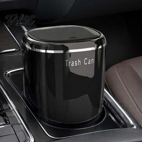 Small Garbage Can for Car Desktop Trash with Pop-up Cover, Waterproof Mini Compact Waste Countertop Storage Bin, PP Container Desk Office And Bathroom