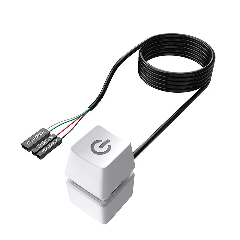 Computer Desktop Switch 1.8m Blue LED Lights PC Motherboard External Start Power ON/OFF Button Extension Cable For Home & Office