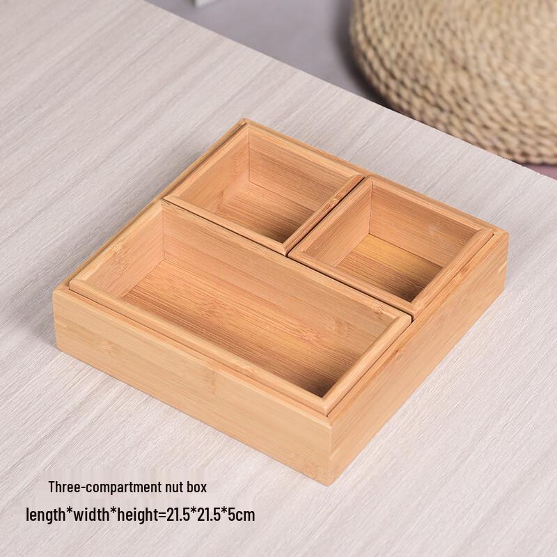 ZISIZ Large 5-Compartment Bamboo Serving Tray
