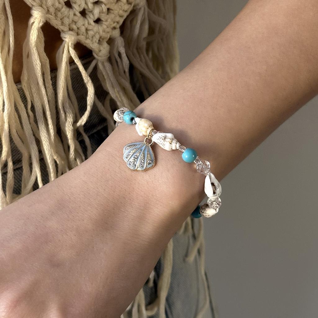 New Handmade Starfish Pendant Necklace for Women Bohemian Conch Beaded Choker Necklace Girls Spring Summer Beach Jewelry Gift