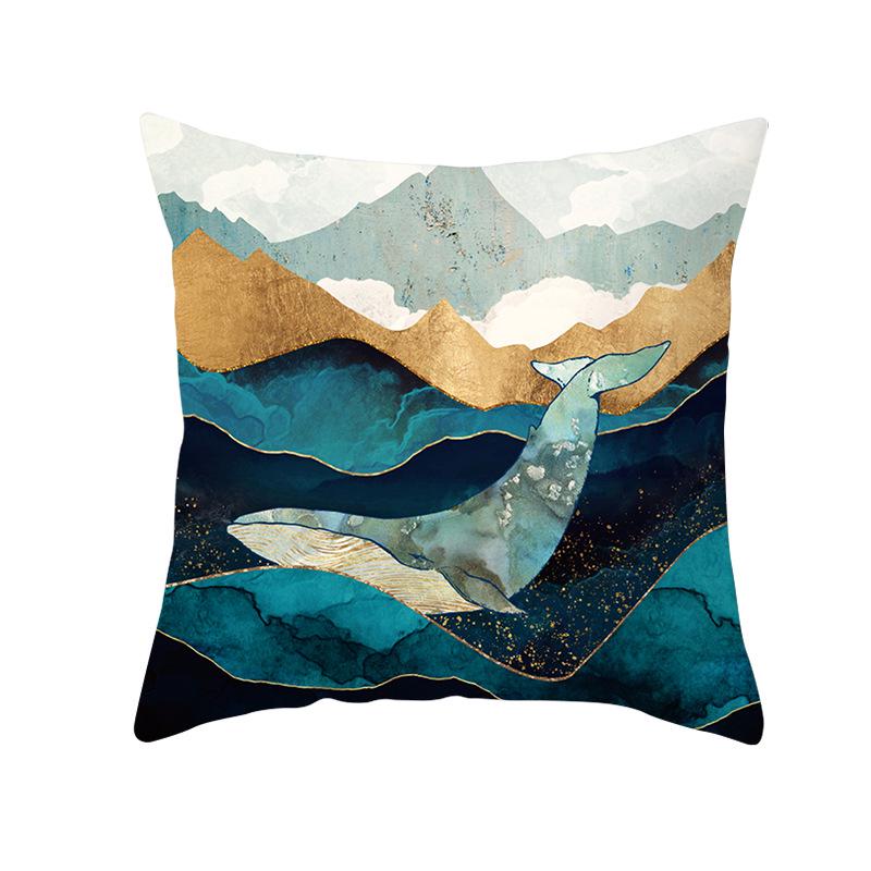 

Подушки в скандинавском стиле с золотыми линиями, геометрическими пиками, товары для дома Shopee, наволочки, подушка-валик для поясницы 45 * 45Cm (without pillow core)