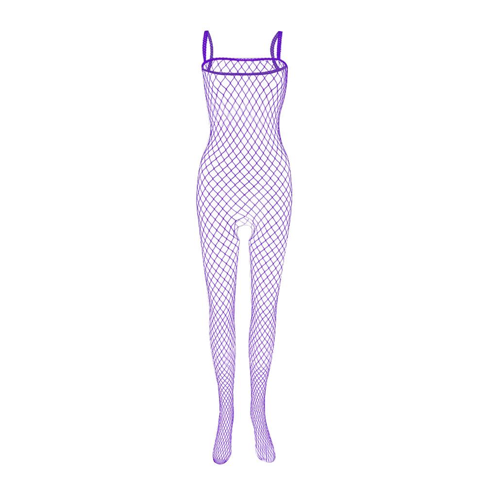Trendy New Style Women Bodysuit Open Crotch Erotic Out Fishnet Body Hollow Stockings Nightwear Large Size