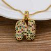 Nidin Fashion Luxury 26 Letters Copper Zircon Pendant Necklace for Women Rainbow Initials Name Necklace Wedding Party Jewelry