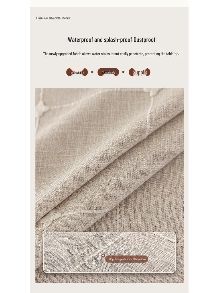 Waterproof, Dustproof, Wear-resistant, Non-slip Jacquard Round Tablecloth for Coffee Tables.