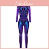 Goth Skull Cosplay Jumpsuit With Digital Print For Adults Halloween Costume