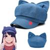 Juego Cosplay Mita Loca Miside Orejas de Gato Lindas Sombrero Octogonal Dulce Juego de Rol Boina Azul Mujer Halloween Fiesta Espeluznante Sombrero de Cosplay