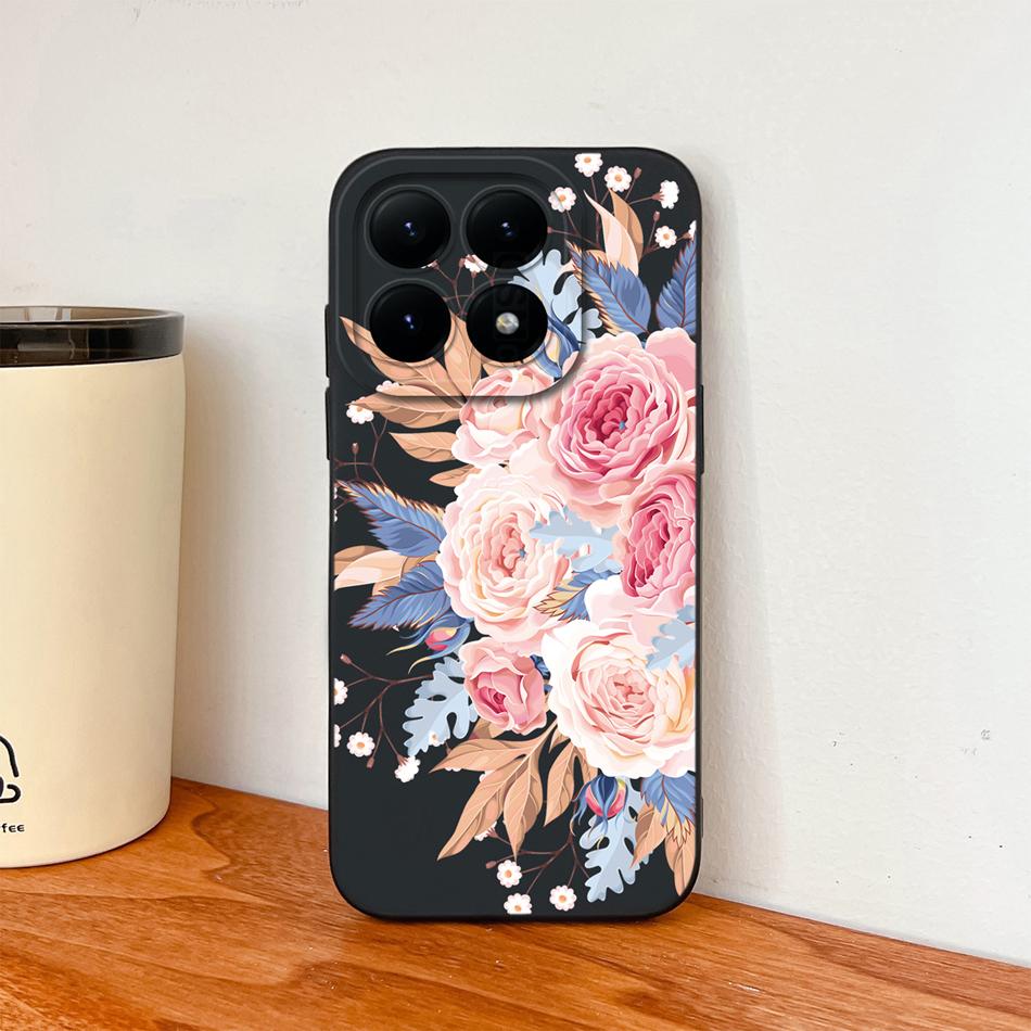 

Floral Case For Xiaomi 15T Pro / Xiaomi 17 Pro Max Phone Cases Soft Liquid Silicone Anti Scratch Funda Anti Drop Back Cover Capa Xiaomi 15T Pro