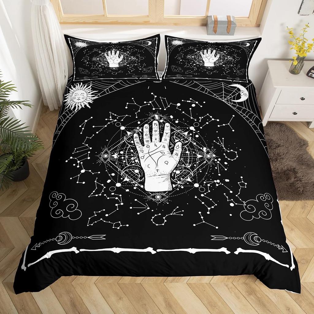Hand Duvet Cover Sets for Teens Adults Queen King Size Lightweight Down Quilt Cover Set Abstract Art Bedroom Decor No Comforter